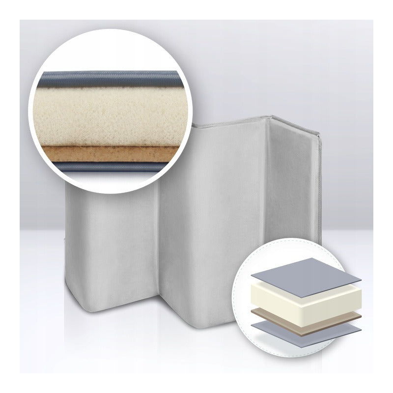 Patut pliant, Lionelo, Stefi Plus, Cu doua nivele, Cu intrare laterala cu fermoar, 2 roti, 120x60 cm, Conform cu standardul european de securitate EN 716, Gri - gogobaby.ro