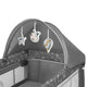 Patut pliant, Lionelo, Sven Plus, 120x60 cm, Cu doua nivele, Cu arcada jucarii, masuta de infasat, vibratii, melodii, conform cu standardele europeane de securitate EN716 si EN12221, Grey