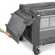 Patut pliant, Lionelo, Sven Plus, 120x60 cm, Cu doua nivele, Cu arcada jucarii, masuta de infasat, vibratii, melodii, conform cu standardele europeane de securitate EN716 si EN12221, Grey