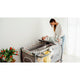 Patut pliant, Lionelo, Sven Plus, 120x60 cm, Cu doua nivele, Cu arcada jucarii, masuta de infasat, vibratii, melodii, conform cu standardele europeane de securitate EN716 si EN12221, Grey