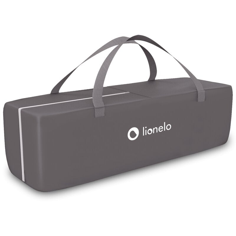 Patut pliant, Lionelo, Sven Plus, 120x60 cm, Cu doua nivele, Cu arcada jucarii, masuta de infasat, vibratii, melodii  conform cu standardele europeane de securitate EN716 si EN12221, Grey Scandi