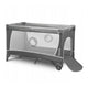 Patut pliant, Lionelo, Flower, Cu doua nivele, Cu arcada, Geanta transport, Masuta de infasat, Bara cu jucarii, Fereastra laterala, 120x60 cm, Conform cu standardele europeane de securitate EN 716 si EN12221, Gri