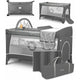 Patut pliant, Lionelo, Flower, Cu doua nivele, Cu arcada, Geanta transport, Masuta de infasat, Bara cu jucarii, Fereastra laterala, 120x60 cm, Conform cu standardele europeane de securitate EN 716 si EN12221, Gri