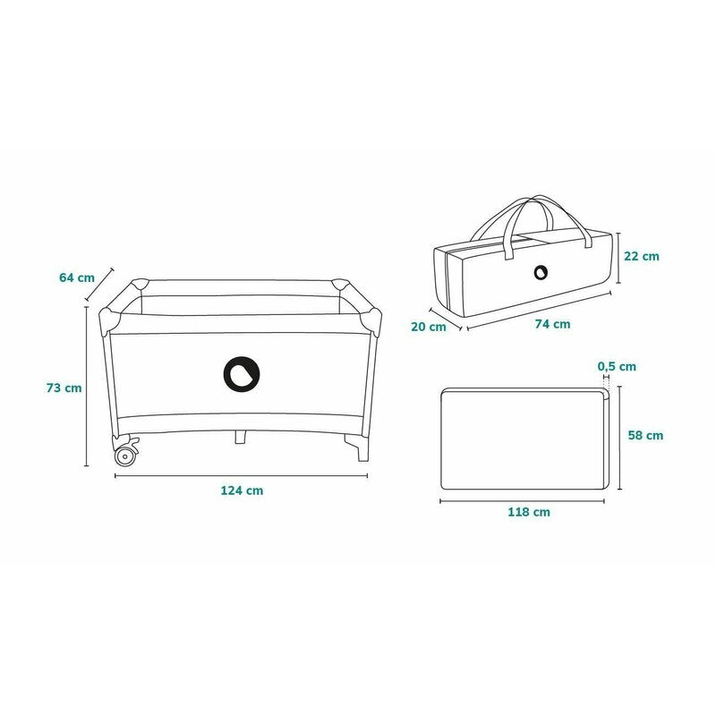Patut pliant, Lionelo, Stefi, Cu un nivel, Cu intrare laterala cu fermoar, 2 roti, 120x60 cm, Conform cu standardul european de securitate EN 716, Roz Ombre - gogobaby.ro