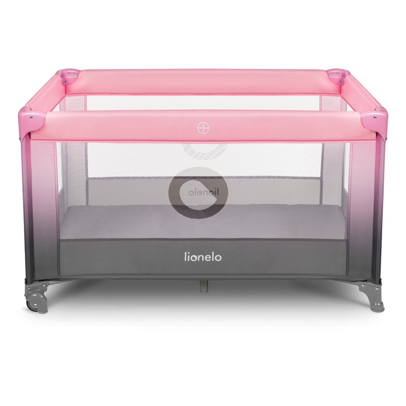 Patut pliant, Lionelo, Stefi, Cu un nivel, Cu intrare laterala cu fermoar, 2 roti, 120x60 cm, Conform cu standardul european de securitate EN 716, Roz Ombre - gogobaby.ro