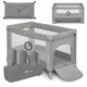 Patut pliant, Lionelo, Stefi, Cu un nivel, Cu intrare laterala cu fermoar, 2 roti, 120x60 cm, Conform cu standardul european de securitate EN 716, Grey