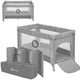 Patut pliant, Lionelo, Stefi, Cu un nivel, Cu intrare laterala cu fermoar, 2 roti, 120x60 cm, Conform cu standardul european de securitate EN 716, Grey