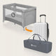 Patut pliant, Lionelo, Stefi, Cu un nivel, Cu intrare laterala cu fermoar, 2 roti, 120x60 cm, Conform cu standardul european de securitate EN 716, Grey