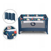 Patut pliant, Lionelo, Stefi, Cu un nivel, Cu intrare laterala cu fermoar, 2 roti, 120x60 cm, Conform cu standardul european de securitate EN 716, Blue Navy