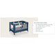 Patut pliant, Lionelo, Stefi, Cu un nivel, Cu intrare laterala cu fermoar, 2 roti, 120x60 cm, Conform cu standardul european de securitate EN 716, Blue Navy