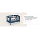 Patut pliant, Lionelo, Stefi, Cu un nivel, Cu intrare laterala cu fermoar, 2 roti, 120x60 cm, Conform cu standardul european de securitate EN 716, Blue Navy
