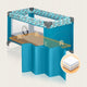 Patut pliant, Lionelo, Stefi, Cu un nivel, Cu intrare laterala cu fermoar, 2 roti, 120x60 cm, Conform cu standardul european de securitate EN 716, Turquoise