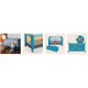 Patut pliant, Lionelo, Stefi, Cu un nivel, Cu intrare laterala cu fermoar, 2 roti, 120x60 cm, Conform cu standardul european de securitate EN 716, Turquoise