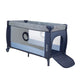 Patut pliant, Lionelo, Sven Plus, 120x60 cm, Cu doua nivele, Cu arcada jucarii, masuta de infasat, vibratii, melodii, conform cu standardele europeane de securitate EN716 si EN12221, Blue Navy