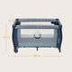 Patut pliant, Lionelo, Sven Plus, 120x60 cm, Cu doua nivele, Cu arcada jucarii, masuta de infasat, vibratii, melodii, conform cu standardele europeane de securitate EN716 si EN12221, Blue Navy