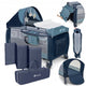 Patut pliant, Lionelo, Sven Plus, 120x60 cm, Cu doua nivele, Cu arcada jucarii, masuta de infasat, vibratii, melodii, conform cu standardele europeane de securitate EN716 si EN12221, Blue Navy