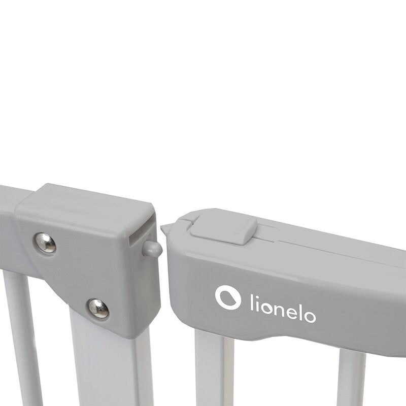 Poarta de siguranta, Lionelo, Truus Slim Led, Prin presiune, Cu lumina Led cu senzor, 105 cm, Conform cu standardul european de securitate EN1930, Gri