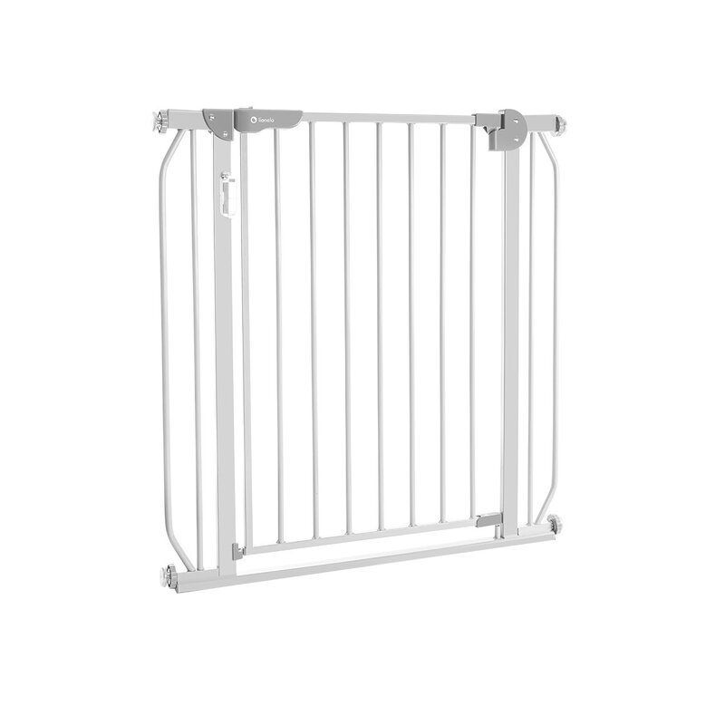 Poarta de siguranta, Lionelo, Truus Slim Led, Prin presiune, Cu lumina Led cu senzor, 105 cm, Conform cu standardul european de securitate EN1930, Gri