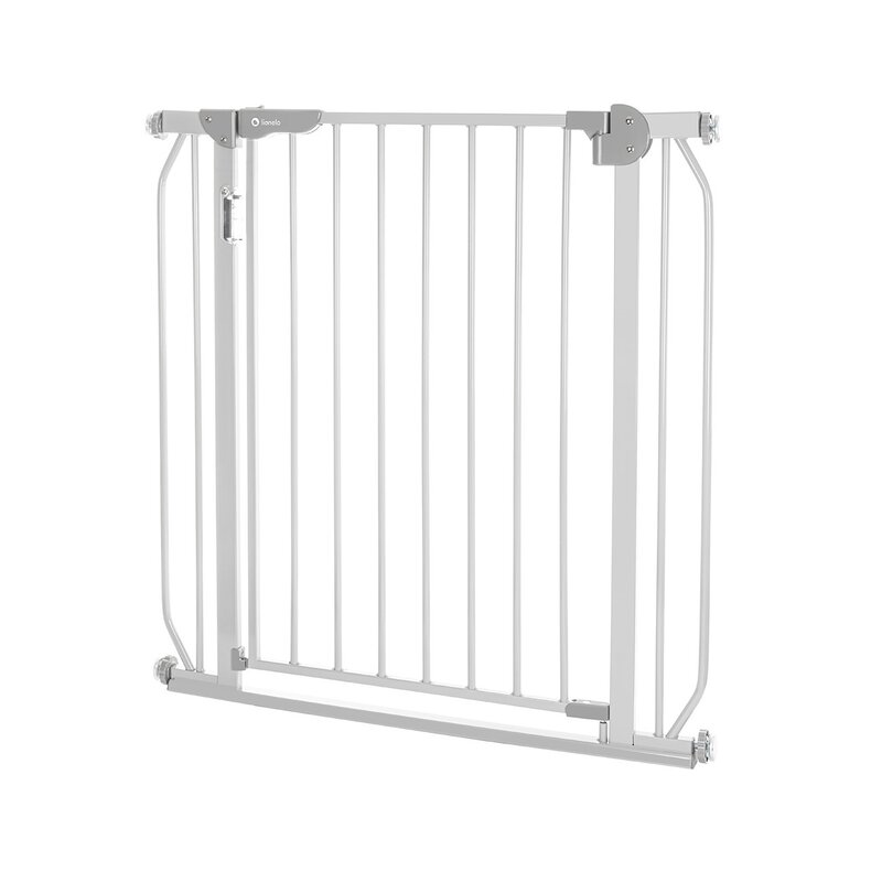 Poarta de siguranta, Lionelo, Truus Slim Led, Prin presiune, Cu lumina Led cu senzor, 105 cm, Conform cu standardul european de securitate EN1930, Gri