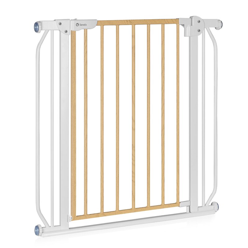 Poarta de siguranta, Lionelo, Truus Slim, Prin presiune, 105 cm, Conform cu standardul europeane de securitate EN1930, Gri/Natur - gogobaby.ro