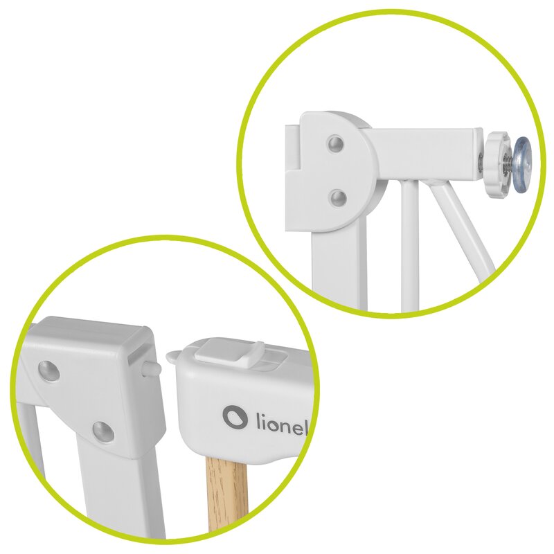 Poarta de siguranta, Lionelo, Truus Slim, Prin presiune, 105 cm, Conform cu standardul europeane de securitate EN1930, Gri/Natur - gogobaby.ro