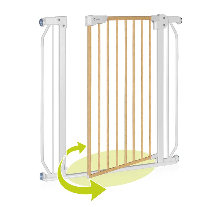 Poarta de siguranta, Lionelo, Truus Slim, Prin presiune, 105 cm, Conform cu standardul europeane de securitate EN1930, Gri/Natur - gogobaby.ro