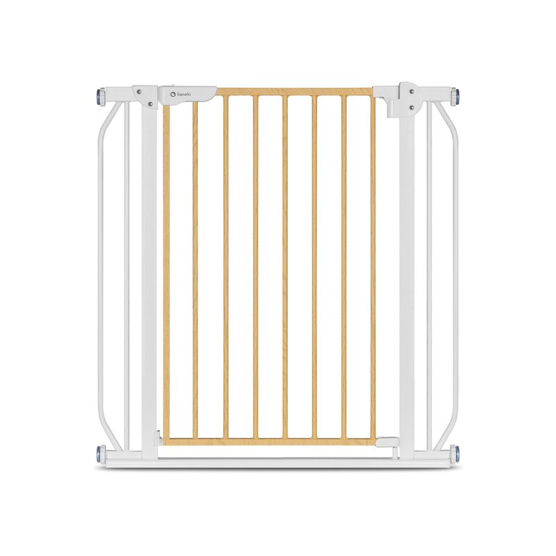 Poarta de siguranta, Lionelo, Truus Slim, Prin presiune, 105 cm, Conform cu standardul europeane de securitate EN1930, Gri/Natur - gogobaby.ro