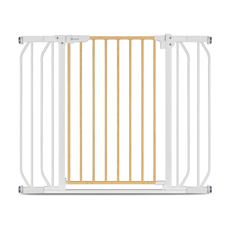 Poarta de siguranta, Lionelo, Truus Slim, Prin presiune, 105 cm, Conform cu standardul europeane de securitate EN1930, Gri/Natur - gogobaby.ro
