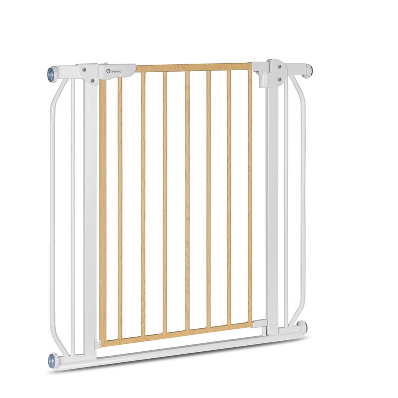 Poarta de siguranta, Lionelo, Truus Slim, Prin presiune, 105 cm, Conform cu standardul europeane de securitate EN1930, Gri/Natur - gogobaby.ro