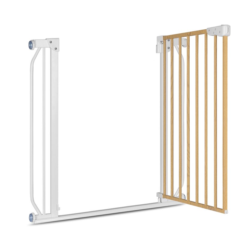 Poarta de siguranta, Lionelo, Truus Slim, Prin presiune, 105 cm, Conform cu standardul europeane de securitate EN1930, Gri/Natur - gogobaby.ro