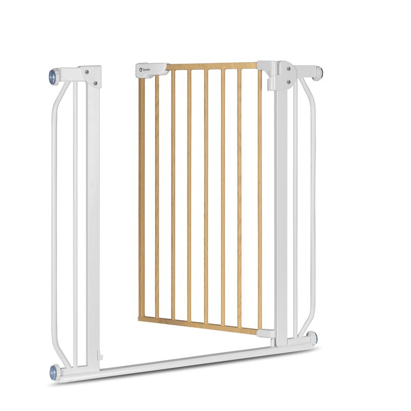 Poarta de siguranta, Lionelo, Truus Slim, Prin presiune, 105 cm, Conform cu standardul europeane de securitate EN1930, Gri/Natur - gogobaby.ro