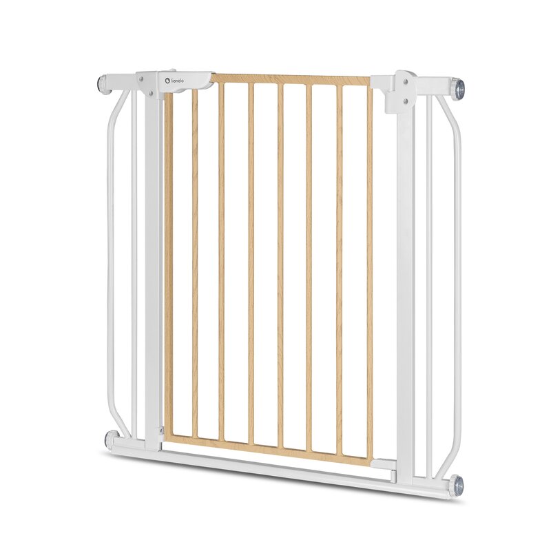 Poarta de siguranta, Lionelo, Truus Slim, Prin presiune, 105 cm, Conform cu standardul europeane de securitate EN1930, Gri/Natur - gogobaby.ro