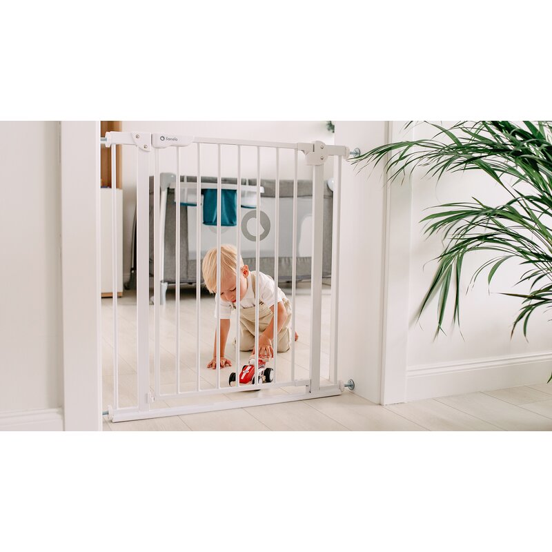 Poarta de siguranta, Lionelo, Truus Slim, Prin presiune, 105 cm, Conform cu standardul europeane de securitate EN1930, Negru/Natur - gogobaby.ro