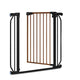 Poarta de siguranta, Lionelo, Truus Slim, Prin presiune, 105 cm, Conform cu standardul europeane de securitate EN1930, Negru/Natur