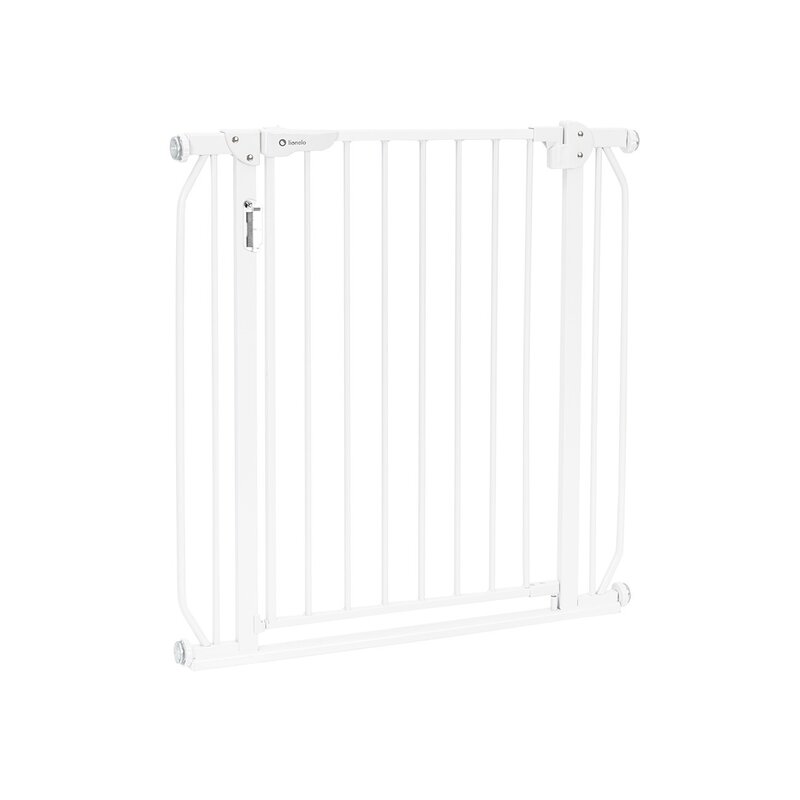 Poarta de siguranta, Lionelo, Truus Slim Led, Prin presiune, Cu lumina Led cu senzor, 105 cm, Conform cu standardul european de securitate EN1930, Alb - gogobaby.ro