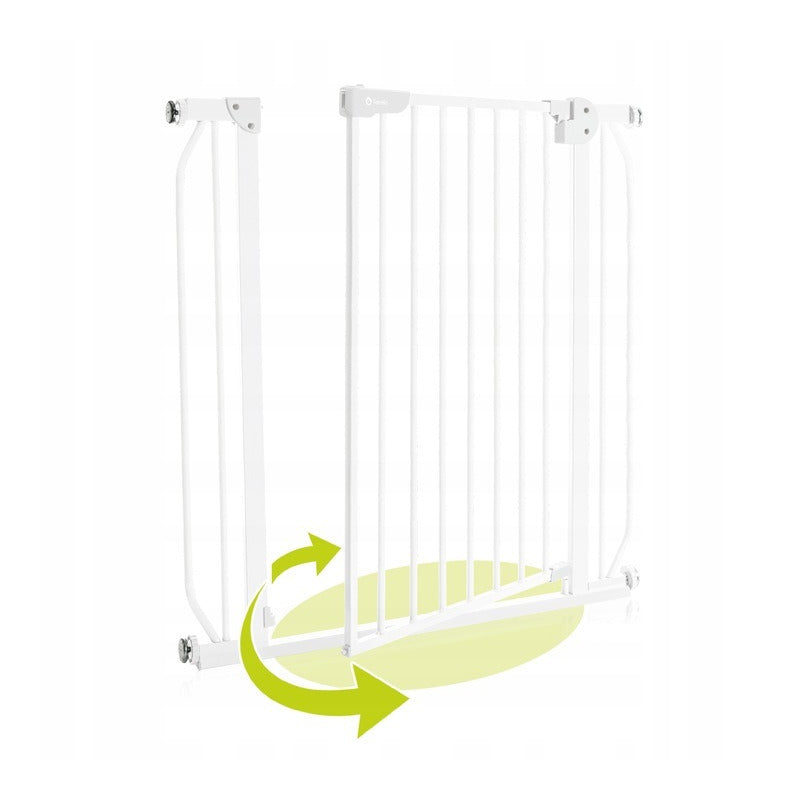 Poarta de siguranta, Lionelo, Truus Slim Led, Prin presiune, Cu lumina Led cu senzor, 105 cm, Conform cu standardul european de securitate EN1930, Alb - gogobaby.ro