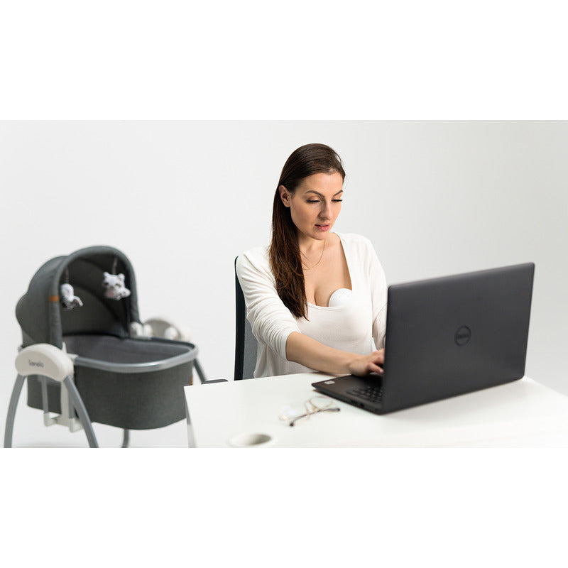 Pompa de san, Lionelo, Fidi, Portabila, Cu accesorii, Hands-free, 5 functii de masaj, Autonomie pana la 24 h, 50 db, Capacitate 150 ml, Alb