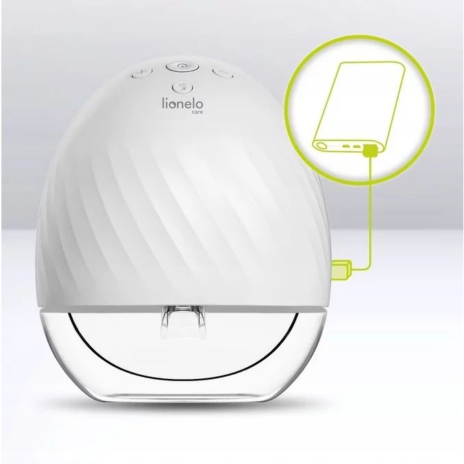 Pompa de san, Lionelo, Fidi, Portabila, Cu accesorii, Hands-free, 5 functii de masaj, Autonomie pana la 24 h, 50 db, Capacitate 150 ml, Alb