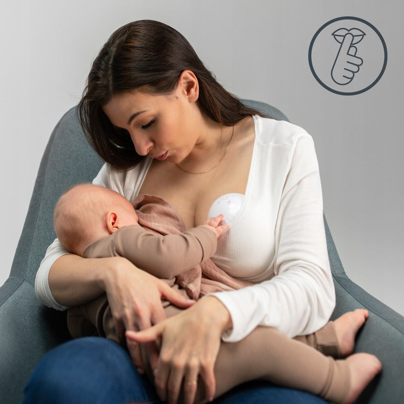 Pompa de san, Lionelo, Fidi, Portabila, Cu accesorii, Hands-free, 5 functii de masaj, Autonomie pana la 24 h, 50 db, Capacitate 150 ml, Alb