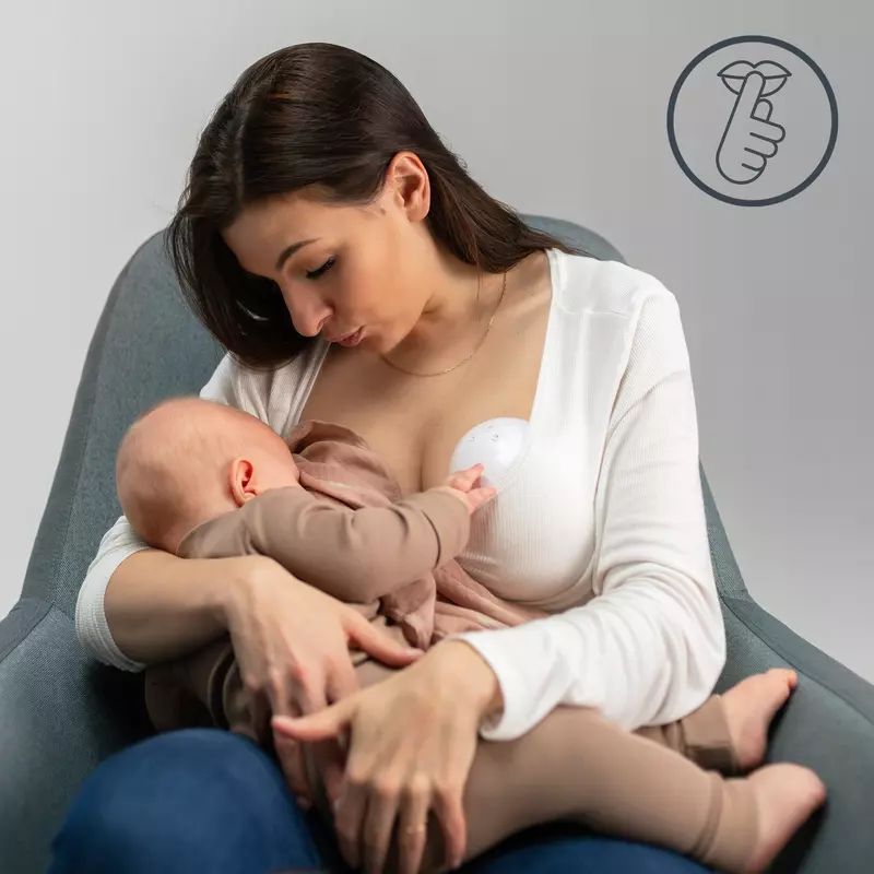 Pompa de san, Lionelo, Fidi, Portabila, Cu accesorii, Hands-free, 5 functii de masaj, Autonomie pana la 24 h, 50 db, Capacitate 150 ml, Alb