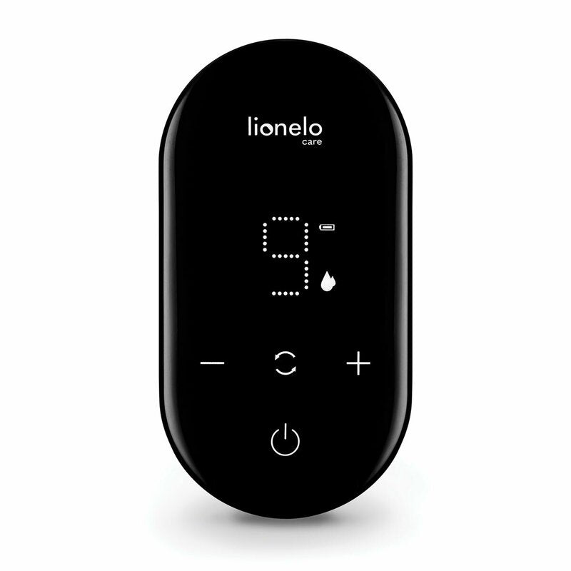 Pompa dubla de san, Lionelo, Electrica, Cu 9 nivele de aspiratie, 5 moduri de masaj, Afisaj LED, Imita suptul natural al copilului, Functionare pana la 90 min, Silentioasa, Fara BPA, Include 2 recipiente de 150 ml si 2 pungi, Cablu USB, Husa, Alb/Gri