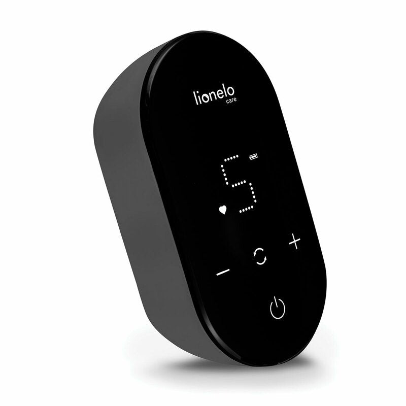 Pompa dubla de san, Lionelo, Electrica, Cu 9 nivele de aspiratie, 5 moduri de masaj, Afisaj LED, Imita suptul natural al copilului, Functionare pana la 90 min, Silentioasa, Fara BPA, Include 2 recipiente de 150 ml si 2 pungi, Cablu USB, Husa, Alb/Gri