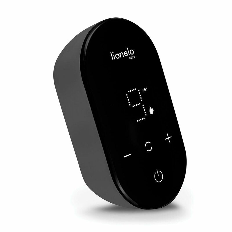 Pompa dubla de san, Lionelo, Electrica, Cu 9 nivele de aspiratie, 5 moduri de masaj, Afisaj LED, Imita suptul natural al copilului, Functionare pana la 90 min, Silentioasa, Fara BPA, Include 2 recipiente de 150 ml si 2 pungi, Cablu USB, Husa, Alb/Gri