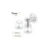 Pompa dubla de san, Lionelo, Electrica, Cu 9 nivele de aspiratie, 5 moduri de masaj, Afisaj LED, Imita suptul natural al copilului, Functionare pana la 90 min, Silentioasa, Fara BPA, Include 2 recipiente de 150 ml si 2 pungi, Cablu USB, Husa, Alb/Gri