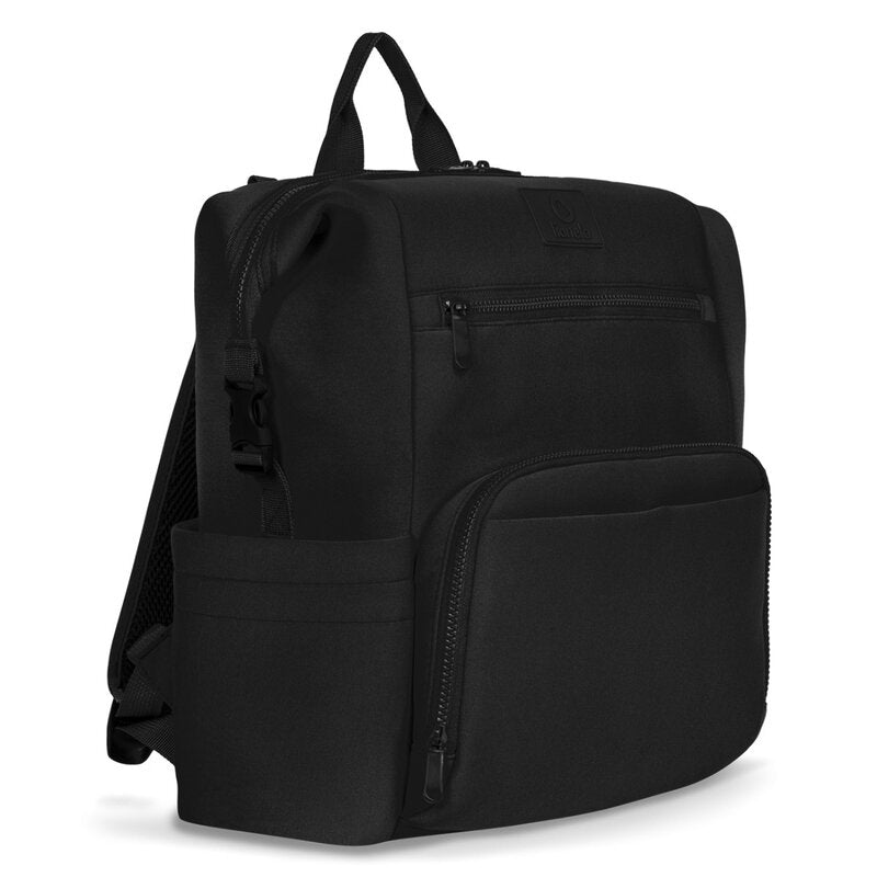 Rucsac impermeabil pentru mamici, Lionelo, Cube, Cu 12 compartimente si salteluta de schimbat, Cu prindere universala de carucior, 36 x 36 x 23 cm, Negru