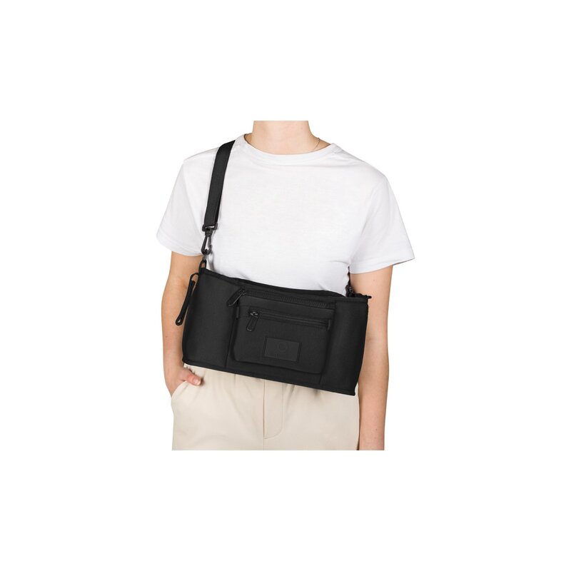 Rucsac impermeabil pentru mamici, Lionelo, Cube, Cu 12 compartimente si salteluta de schimbat, Cu prindere universala de carucior, 36 x 36 x 23 cm, Negru