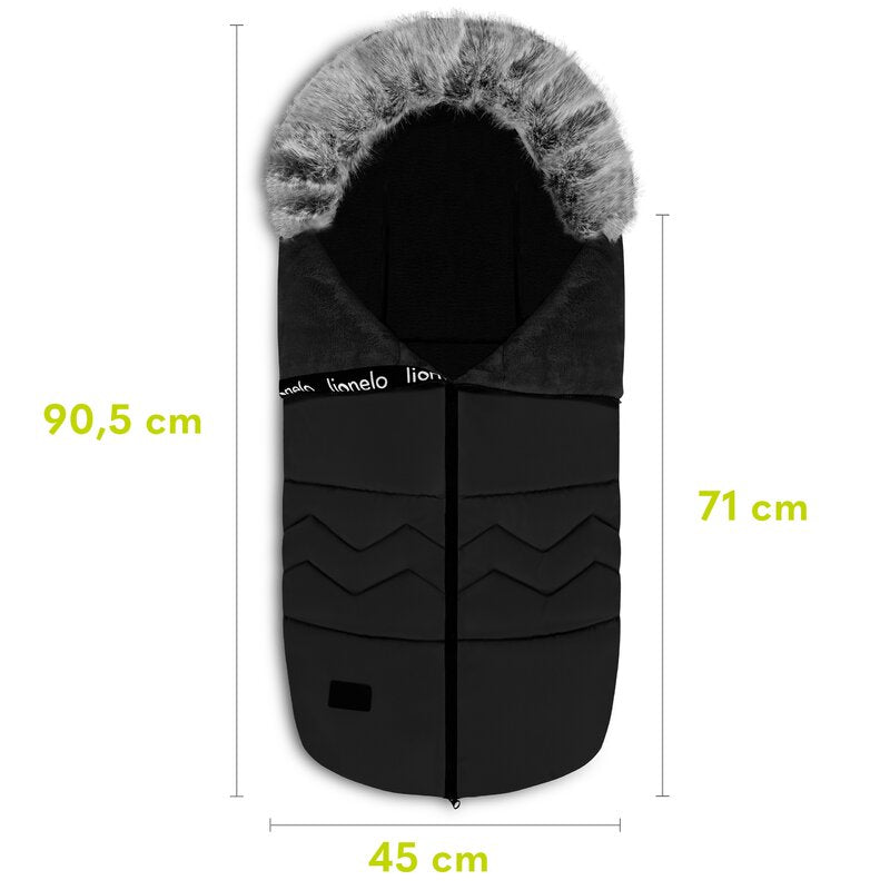 Sac de iarna, Lionelo, Frode, Pentru carucior, 90x45 cm, Impermeabil, Universal, Negru - gogobaby.ro