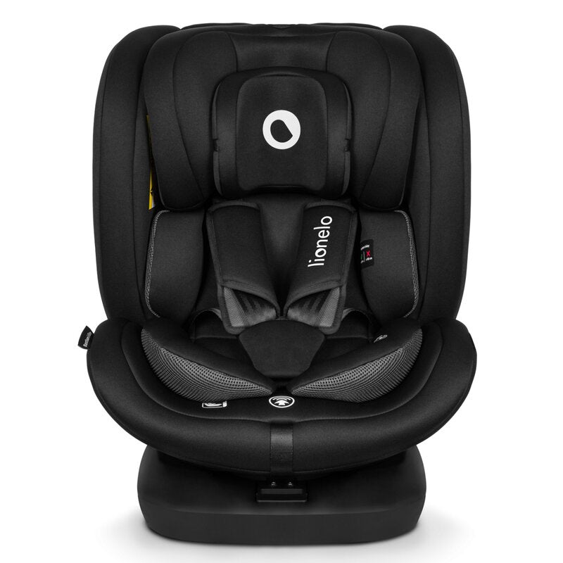 Scaun auto, Lionelo, Bastiaan i-Size, 4 in 1, Protectie laterala, Cu spatar inclinabil in 4 pozitii, Cu tetiera reglabila in 7 pozitii, Rotire 360 grade, Top Tether, 0-36 Kg, 40-150 cm, Cu Isofix, Conform cu ECE R129/03, Negru