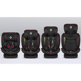 Scaun auto, Lionelo, Bastiaan i-Size, 4 in 1, Protectie laterala, Cu spatar inclinabil in 4 pozitii, Cu tetiera reglabila in 7 pozitii, Rotire 360 grade, Top Tether, 0-36 Kg, 40-150 cm, Cu Isofix, Conform cu ECE R129/03, Negru/Rosu