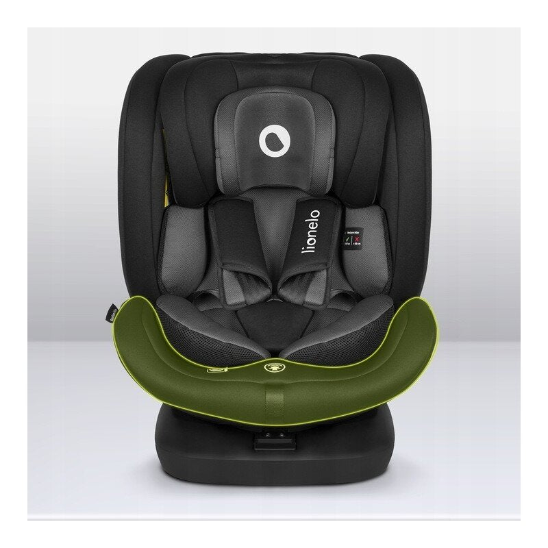 Scaun auto, Lionelo, Bastiaan i-Size, 4 in 1, Protectie laterala, Cu spatar inclinabil in 4 pozitii, Cu tetiera reglabila in 7 pozitii, Rotire 360 grade, Top Tether, 0-36 Kg, 40-150 cm, Cu Isofix, Conform cu ECE R129/03, Negru/Rosu